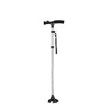 Canes Solid Wood Walking Stick, Walking stick for rollator Folding Walking Stick Canes -Leg Base, Adjusted Height-Telescopic Disability Medical Aid Elderly Crutches Aluminum Anti-skid Walker With Ligh