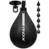 RDX Speed Bag Boxing Ball, Maya Hide Leather Dodge Striking Mount Kit with Additional Bladder, MMA Muay Thai Punching Workout Kicking Martial Arts Training Home Gym Exercise Speedball