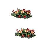 Ciieeo 2 Pcs Candle Holders Christmas Table Centerpieces Candelabrum Centerpiece Winter Candle Wreath Christmas Tealight Candle Holder Xmas Candelabrum Christmas Utenciles Pvc Pretty