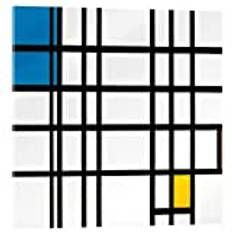 Posterlounge Rhythm of the Straight Lines Acrylic print by Piet Mondriaan Wall Art for every room 60 x 60 cm Colourful Abstract art Wall Decor