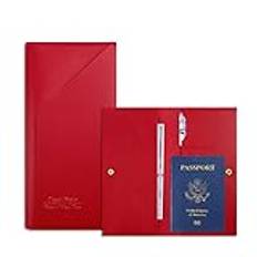 PU Leather Passport Cover for Card Documents Travel Wallet Simple Women Men Travel Passport Men, red