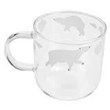 LIFKOME Polar Bear Cup Glass Espresso Cups Clear Tumblers Coffee Glass Mug Hot Chocolate Mug Beer Glasses Glass Drinking Cup Beverage Mug Drinking Cup Cartoon Glass Cup Lovers Cute Drinks
