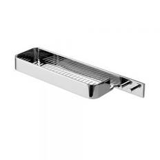 Gedy Il Giglio Chrome Rectangular Shower Basket with Hooks