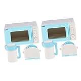 Abaodam 2 Sets Dollhouse Toys Carassosories Kids Toy Microwave Toy Mini Microwave Toy Microwave Girl Toddler Toys Kitchen Bread Slices Toaster Toy Play Bread Machine Plastic Ob11 Kettle