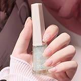 Gel Polish Quick Dry, Nude Nail Varnish Long Lasting Nail Polish,Nail Polish Art Gel Polish Quick Dry,Starter Diy For Women Party Salon Home Use 10ml (14#Shell Sequins)