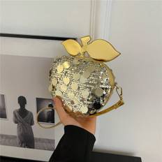 SHEIN Fashionable Personalized Glittery Apple Shaped Shoulder Bag