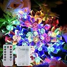 Fairy Lights Battery Operated 88 LEDs 9M Cherry Blossom String Lights Christmas Decorations Waterproof Flower Lights for Indoor Bedroom Xmas Tree Outdoor Yard Garden Decor Christmas Party Living Room
