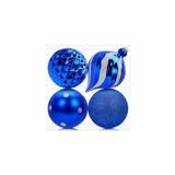 SHareconn Extra Large Christmas Baubles 4PCS-150mm,Shatterproof Ornaments Balls Decoration for Xmas Tree Decor Holiday Party,with lanyard,Blue & White