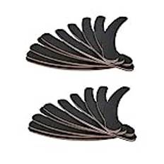 Cascove 20 Pack Of Double File Sided 100/180 Grit Boomerang Banana Boards Curved Nail Files Emery Gel Tips Black Curve Buffing Buffer Professional Pro Sanding Blocks Cascove Nail Art Manicure