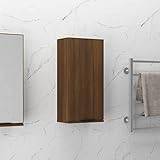 Gecheer Bathroom Cabinet Wall Bathroom Cabinet, Single Wall Mounted Storage Cupboard Shelf, Wooden Medicine Cabinet Kitchen Cabinet Brown Oak 32x20x67 cm
