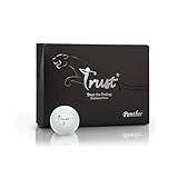 Trust Panther,Extra Thin Urethane Cover with Max COR Big Core,Soft & Elasticity Feel, Green Side Control with Distance,White-1 Dozen