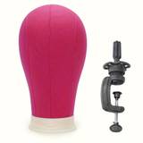 Wig Head 55 Wig Stand With Mannequin Head Canvas Block Wig Head And Stand For Wig Making Styling Model And Display Hair Hats - Multicoloured