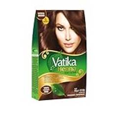 Vatika Henna Natural Brown Hair Colour - 60g (6 x 10g Sachets), Natural & Nourishing Hair Dye, 100% Ammonia Free, For Vibrant Color, Shine, & Coverage