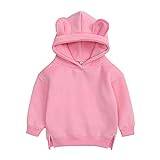 Infant Boys Solid Ear Toddler Sweatshirt Cute Top Girls Baby Hoodie Boys Tops Kid Sweatshirt (Hot Pink, 2-3 Years)