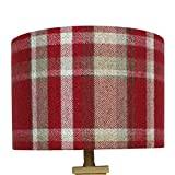 Red Elgin Skye Tartan Check Drum Lampshade (30 cm Diameter x 21 cm High Table/Standard Lamp)