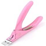 False Nails Tip Cutter For Acrylic Gel Nails False Fake Artificial Nails Sharp and Rust Proof Manicure & Pedicure Nail Trimmer for Professional Salon and Home Use (Pink)