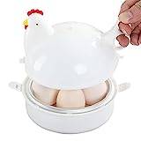 Bibest Microwave Egg Cooker - Chicken-Shaped Rapid Egg Cooker | 4 Eggs Electric Egg Cooker | Safe Kitchen Egg Boiler Steamer Gadgets