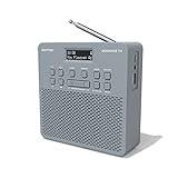 DAB/DAB+ FM Digital Portable Radio with Bluetooth, Presets, Auto tune, Rechargeable Battery and Mains Power with USB Mobile Charging (AZATOM T4 Grey)