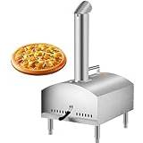 Stainless Steel Outdoor Pizza Oven Incl,Pizza Slicer & Pizza Stone,Premium Wood-Fired Oven for The Garden, Can Be Used with Pellets, Charcoal & Briquettes