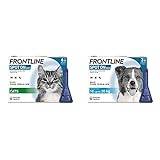 FRONTLINE Spot On Flea & Tick Treatment for Cats - 6 Pipettes & Spot On Flea & Tick Treatment for Medium Dogs (10-20 kg) - 3 Pipettes