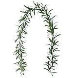 Artificial Plants, 73 Inch Olive Leaf Garland, Artificial Olive Branch Garland, Portable Greenery Garland For Front Door Wedding Wall Home Decor