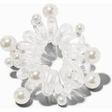Claire's Clear Pearl Embellished Spiral Hair Ties - 2 Pack Bracelet - Multi