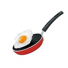 Kitchen King Non Stick Frying pan Small Frying pan Camping Frying Pan Egg Frying Pan for Electric and Gas Hobs Oven Safe Cool Handle Egg Pan Even Heat PFOA Free FDA Approved (Red, 14cm)