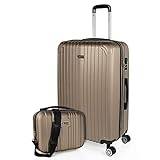 ITACA - Lightweight Suitcases Large - ABS Large Hard Shell Suitcase 75cm Travel Suitcase - Lightweight Suitcases Large with Combination Lock - T71570, Champagne