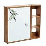 GKever Mirrors Wall, Bathroom Cabinet, Wall-Mounted with Shelf, Bathroom Sink, Waterproof Cabinet (Brown 13 * 60 * 60cm)