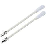 Benytro 2 Pcs White Fiberglass Blind Wand Vertical Blinds Replacement Parts Blinds Stick Replacement with Hook and Handle Curtain Stick Blind Tilt Wand for Window Opener Accessory(SET)
