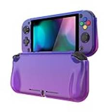 PlayVital ZealProtect Protective Case for Nintendo Switch Lite, Hard Shell Grip Cover for Nintendo Switch Lite w/Screen Protector & Thumb Grip Caps & Button Caps - Gradient Translucent Bluebell