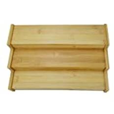 Augnongly 3-Tier Non-Expandable Bamboo Rack Step Shelf Cabinet Organizer