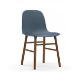 Normann Copenhagen Form chair - wooden legs - Walnut, Blue Designer Furniture From Holloways Of Ludlow