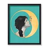 Poster Master Vintage Dear Old Dixie Moon Poster - Woman Kissing Moon Print - Crescent Moon Art - Celestial Art - Gift for Him & Her - Lunar Decor for Bedroom or Living Room - 8x10 UNFRAMED Wall Art