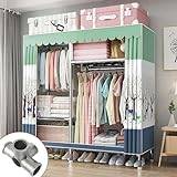 LAMEDOAT Fabric Wardrobe, Portable Wardrobe with Hanging Bars, Large Capacity Multifunctional Fabric Wardrobe, Clothes Hanger, Foldable, for Personal Items, Clothes, Shoes