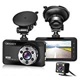 ORSKEY Dash Cam Front and Rear 1080P Full HD Dual Dash Camera In Car Camera Dashboard Camera Dashcam for Cars 170 Wide Angle HDR with 3.0" LCD Display Night Vision Motion Detection and G-sensor