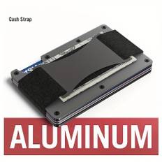 Slim Rfid Blocking Streamlined Design Stainless Steel Wallet, Minimalist Holder - Blue