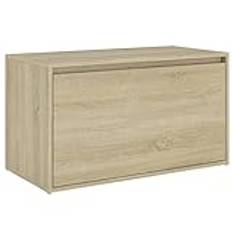 vidaXL Hall Bench Modern Home Living Room Furniture Accessories Box Hallway Entryway Storage Bench Seating Unit with Drawer Chipboard Sonoma Oak