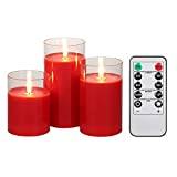 burko 3PCS Flickering Flameless Candle Lights Kit with Controller Dynamic& Constant Bright Lighting Effect 50%&100% Dimmable Brightness Adjustable 2H&4H&6H&8H 4 Levels Timer 2 * AA Cell Operated for Indoor