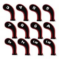 NC Golf Iron Head Covers, 12pcs Golf Head Covers, Zipper Golf Club Head Covers with Number Tags for Ping Titleist Callaway Taylormade Cobra