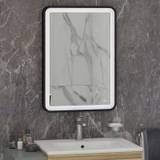 RAK Art Soft Rectangular 600x800mm Matt Black LED Illuminated Bathroom Mirror