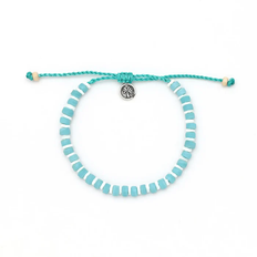 Pineapple Island Beaded Anklet - Blue - One Size