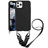 Yoedge Crossbody Case for Apple iPhone 6 / 6s with Adjustable Detachable Lanyard Neck Strap - Soft TPU Cell Phone Cover Compatible with iPhone 6s [ 4.7" ], Black