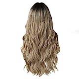 Lice Combs for Thick Hair High Wig Glue Wig Lengthened Hair Female Wig Temperature- Bob Clavicle Lace Hair Mid-length Silk No Lace Straight Hair Front Mid-point Women's Wigs for Women (A #5, One Size)