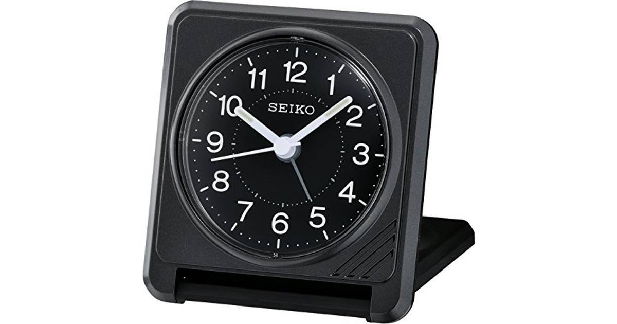 Seiko QHT015G  Travel Alarm Clock  Gold  Black Quartz RRP £20.00 
