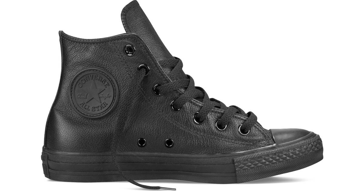 black leather converse high tops sale