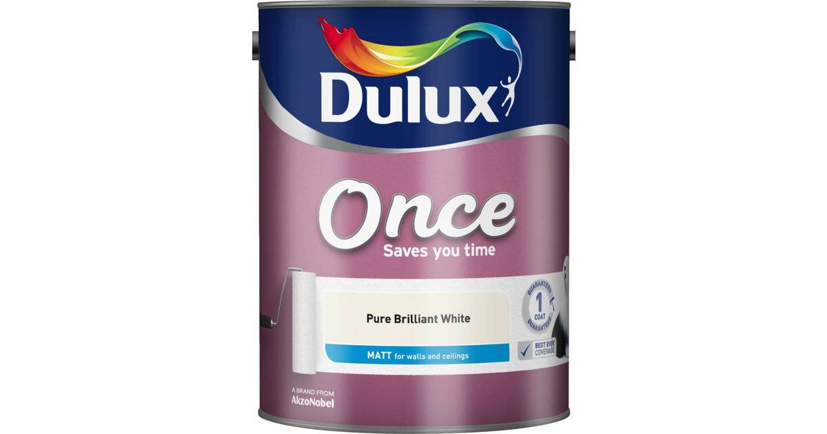 Dulux Once Matt Wall Paint Ceiling Paint White 5l