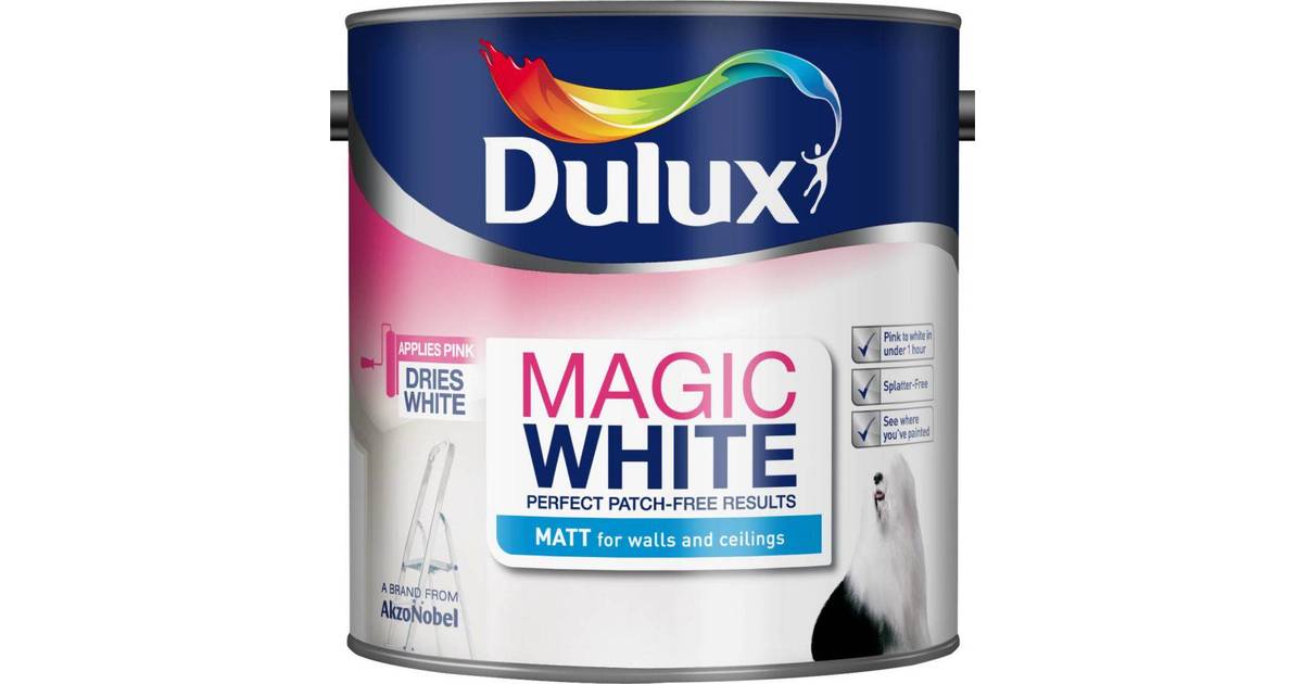 Dulux Magic White Matt Wall Paint Ceiling Paint White 2 5l