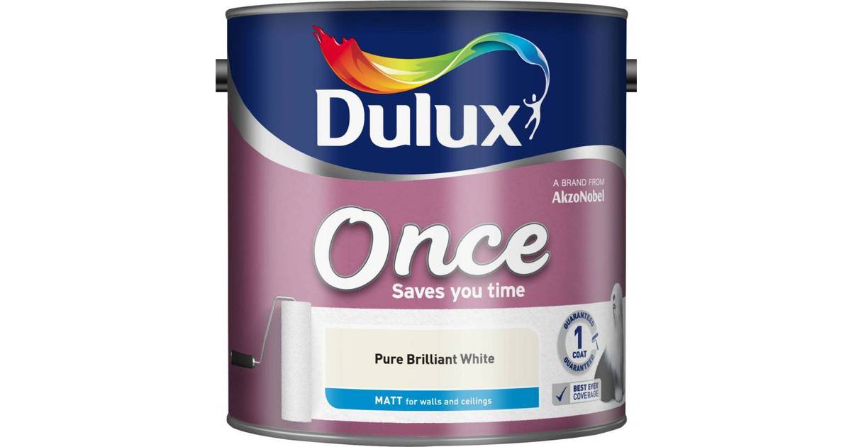 Dulux Once Matt Wall Paint, Ceiling Paint White 2.5L