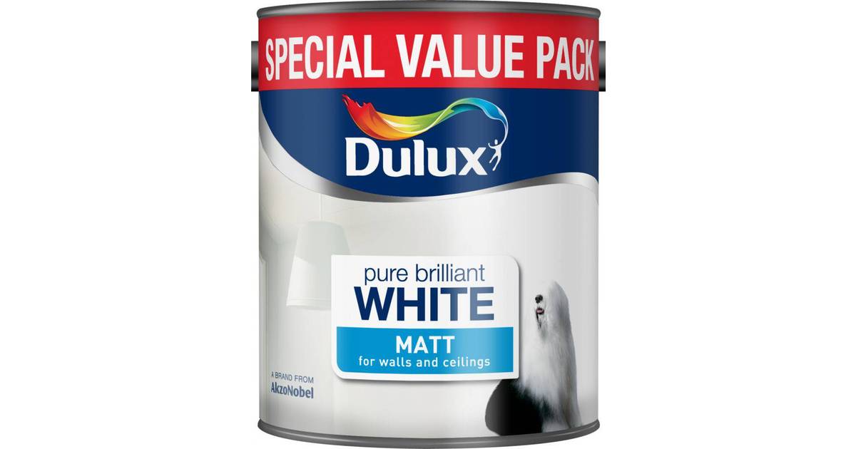 Dulux Matt Wall Paint Ceiling Paint White 3l Compare Prices